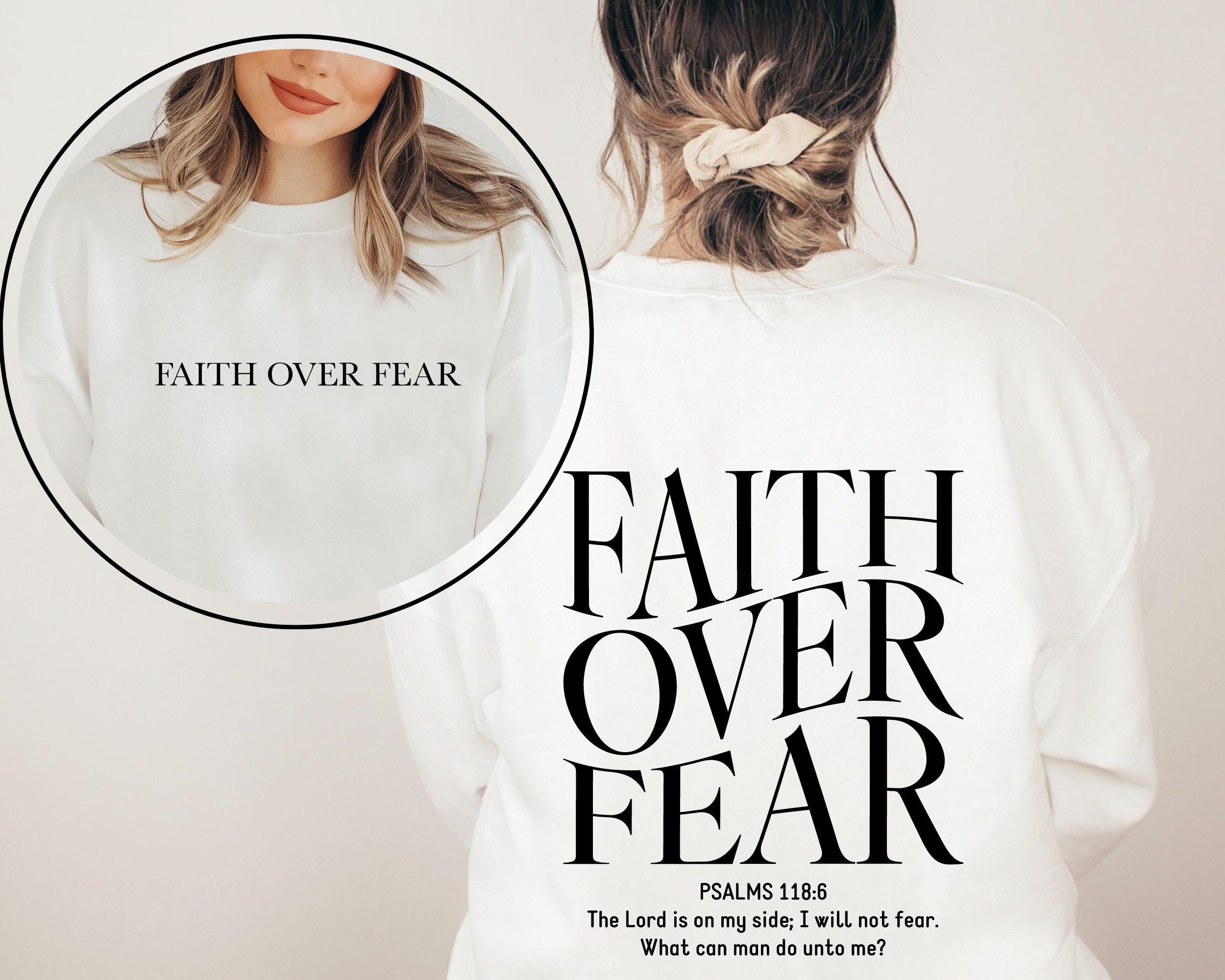 Faith over Fear Christian Hoodie, Christian Sweatshirt, Jesus Hoodie, Trendy Hoodie, Bible Verse Hoodie, Gift for Her, Aesthetic Hoodie